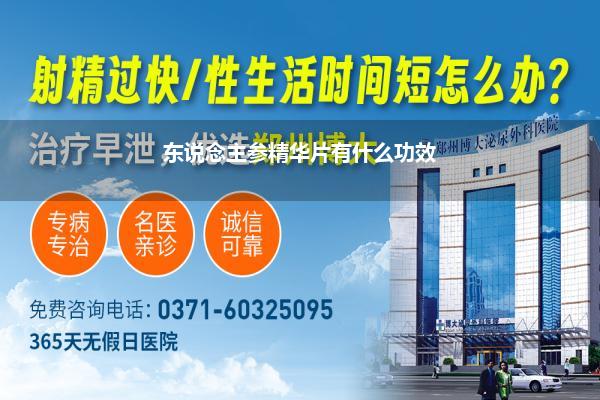 东说念主参精华片有什么功效