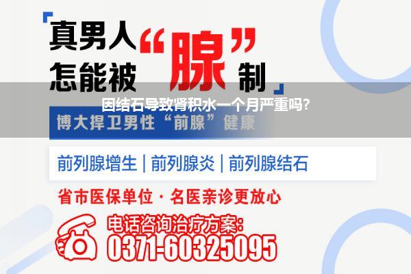 因结石导致肾积水一个月严重吗?