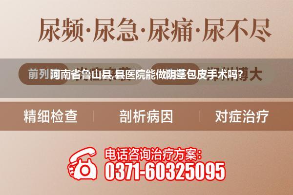 河南省鲁山县,县医院能做阴茎包皮手术吗?