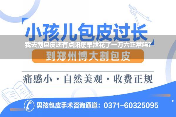 我去割包皮还有点阳痿早泄花了一万六正常吗?